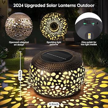 Amazon.com: Solar Lanterns Waterproof Outdoor Decor: 2 Pack